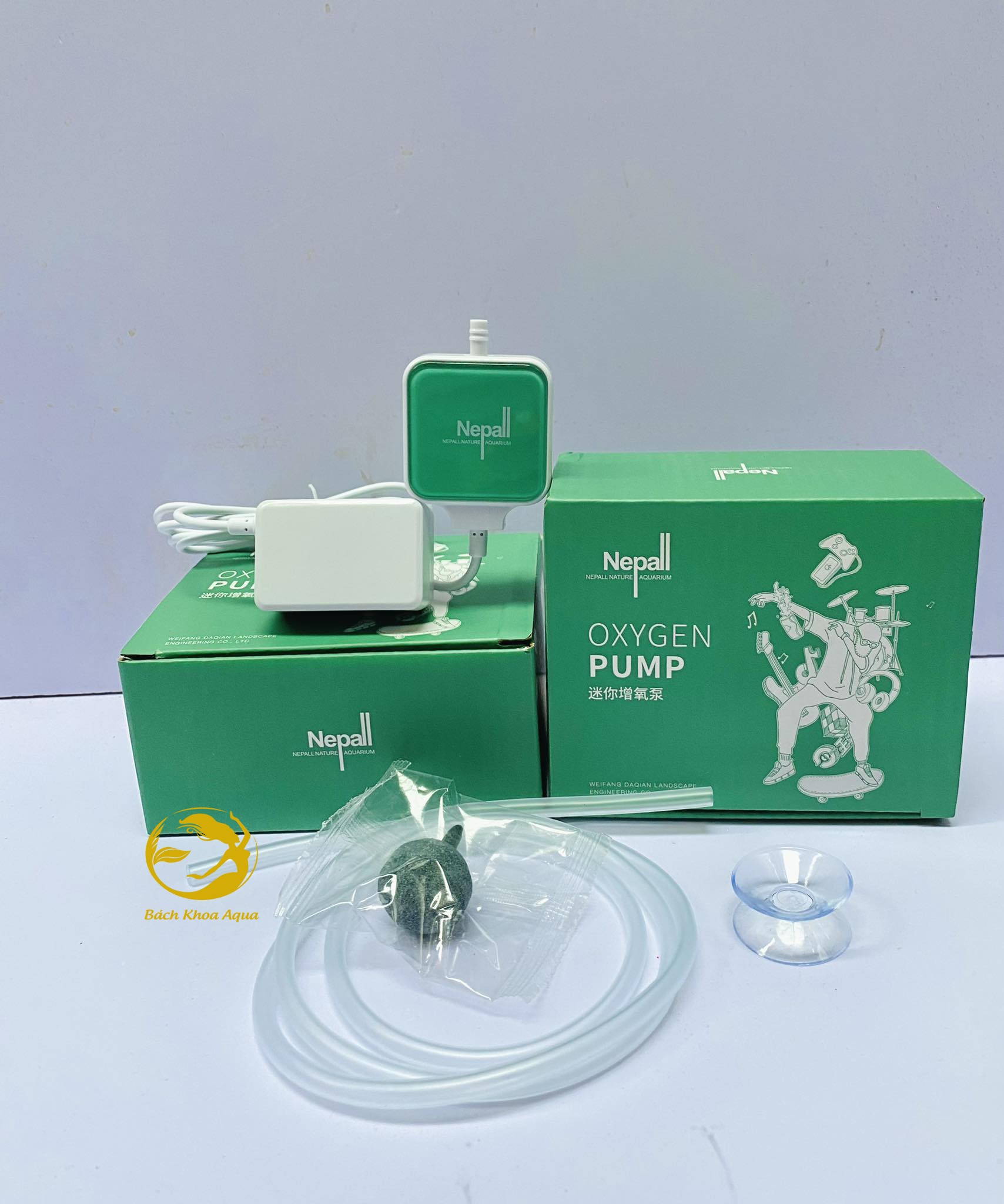 Máy sủi mini siêu êm Nepall Full đồ cho bể cá
